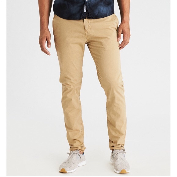 AEO 360 Extreme Flex Slim Chino Khaki Pant - Picture 1 of 7